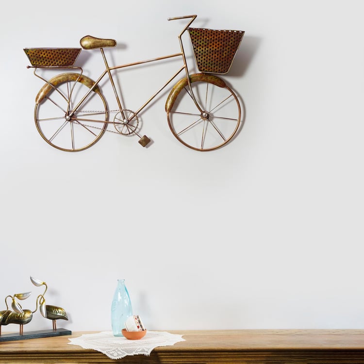 VEDAS Metal Old Basket Cycle Wall Art