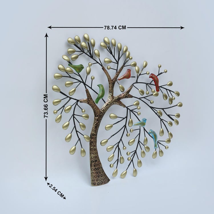 VEDAS Metal Lara Bird Tree Wall Art
