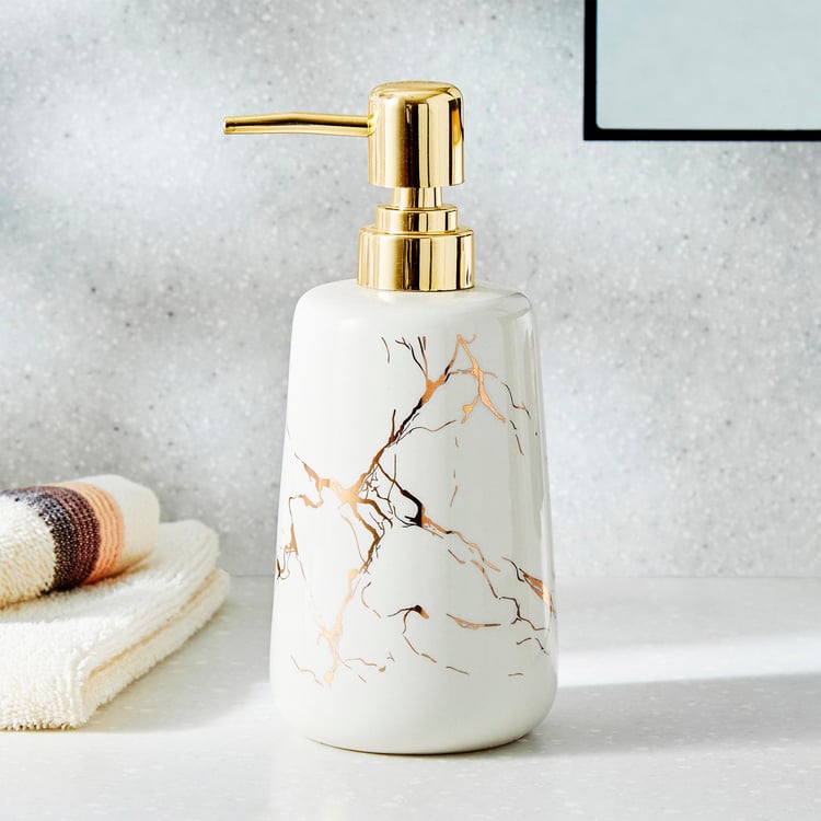 Aubree Vince Ceramic Printed Soap Dispenser - 450ml