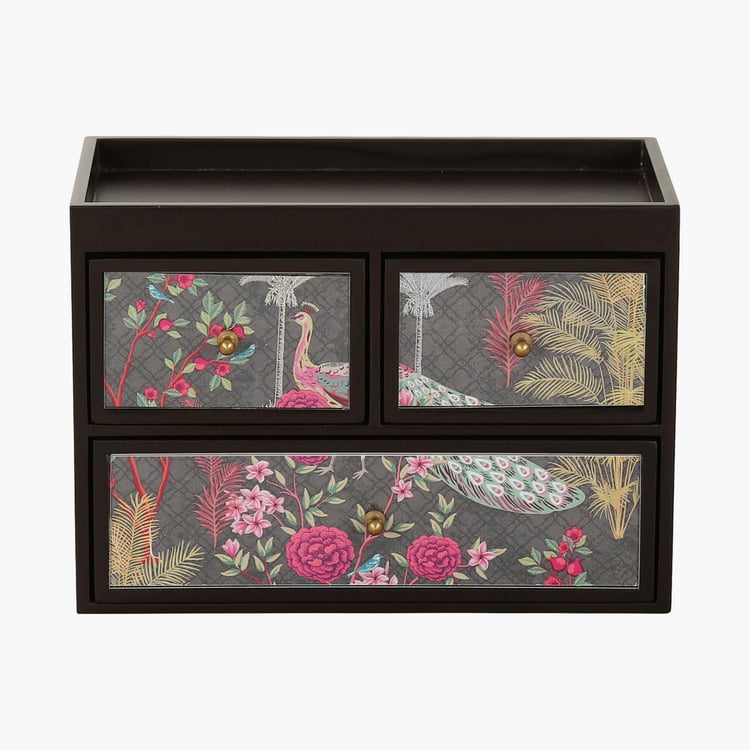 INDIA CIRCUS Peacock Garden Printed Jewellery Box