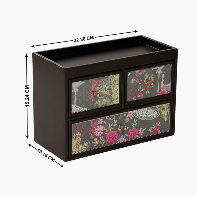 INDIA CIRCUS Peacock Garden Printed Jewellery Box