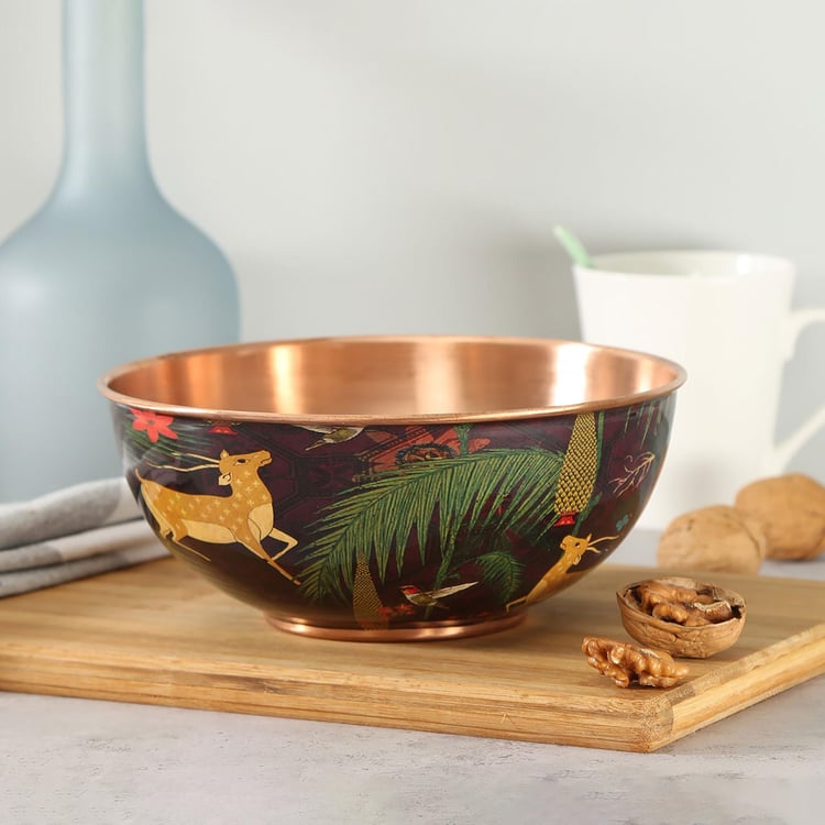 INDIA CIRCUS Forest Fetish Copper Serving Bowl - 1.25L