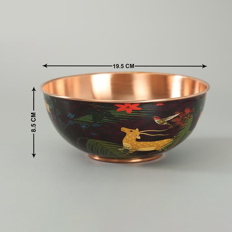 INDIA CIRCUS Forest Fetish Copper Serving Bowl - 1.25L