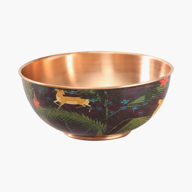 INDIA CIRCUS Forest Fetish Copper Serving Bowl - 1.25L