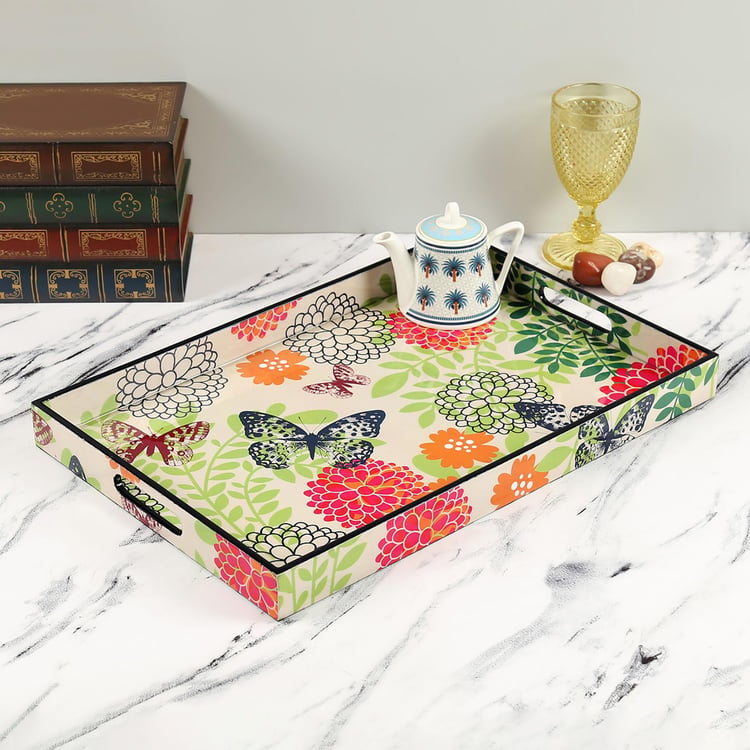 INDIA CIRCUS Monarch's Cadence Printed Serving Tray - 46x31cm