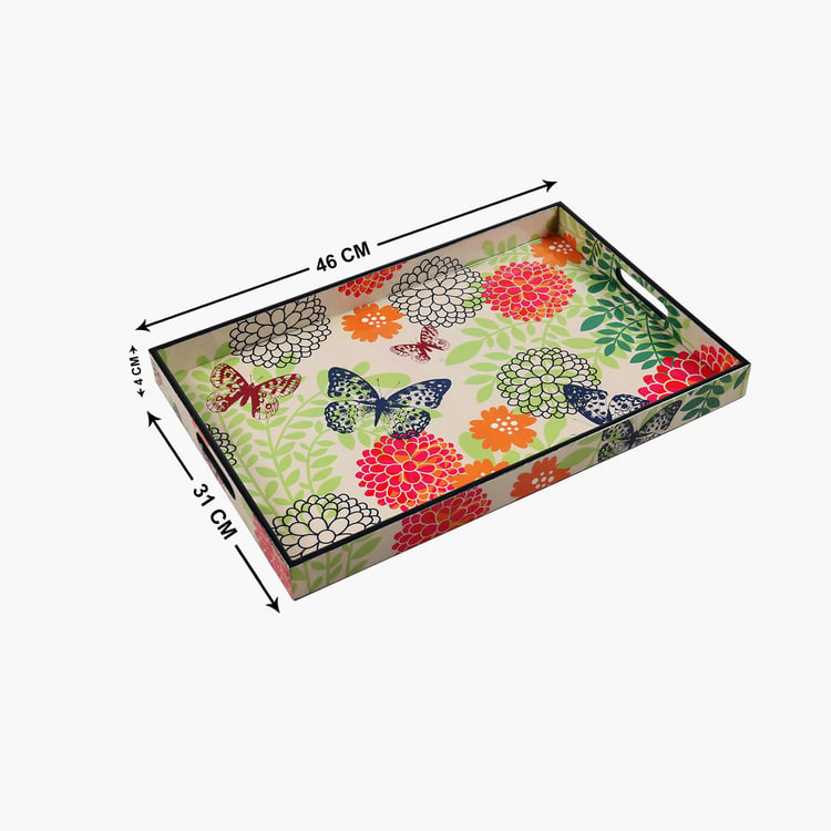 INDIA CIRCUS Monarch's Cadence Printed Serving Tray - 46x31cm