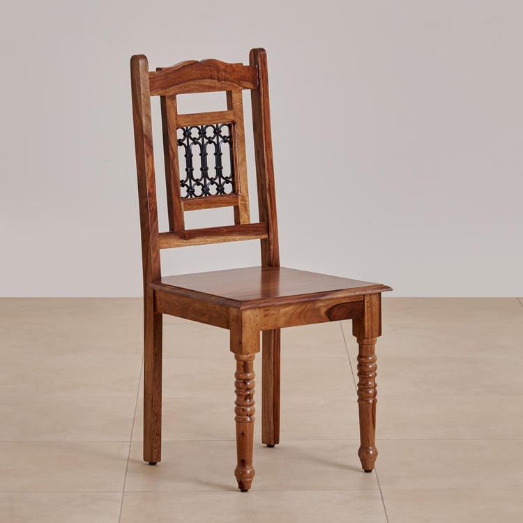 Kian Set of 2 Sheesham Wood Dining Chairs - Brown