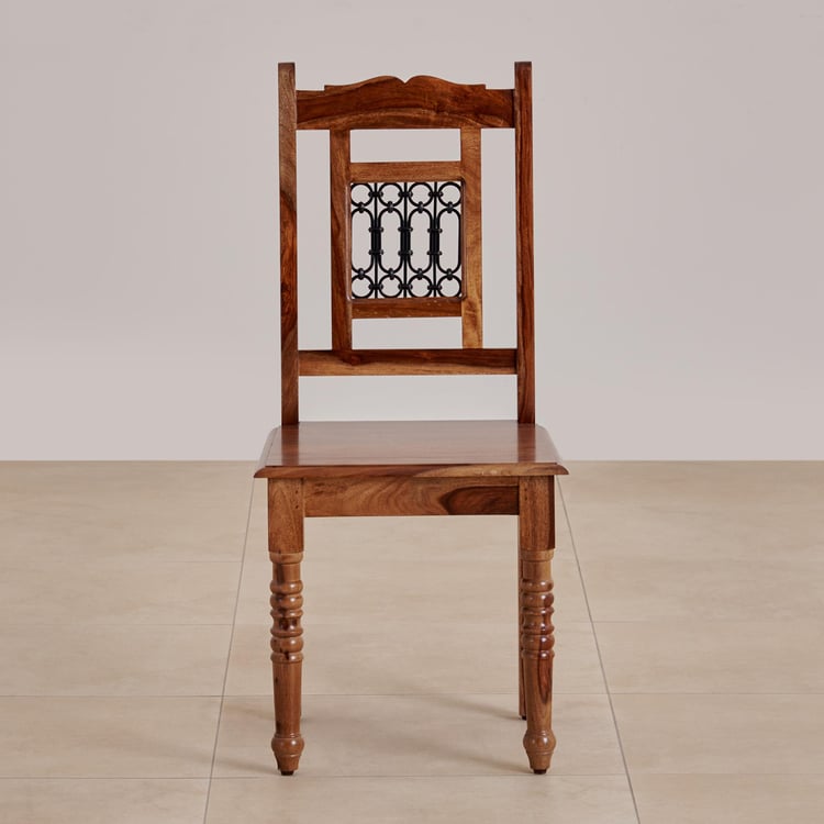 Kian Set of 2 Sheesham Wood Dining Chairs - Brown