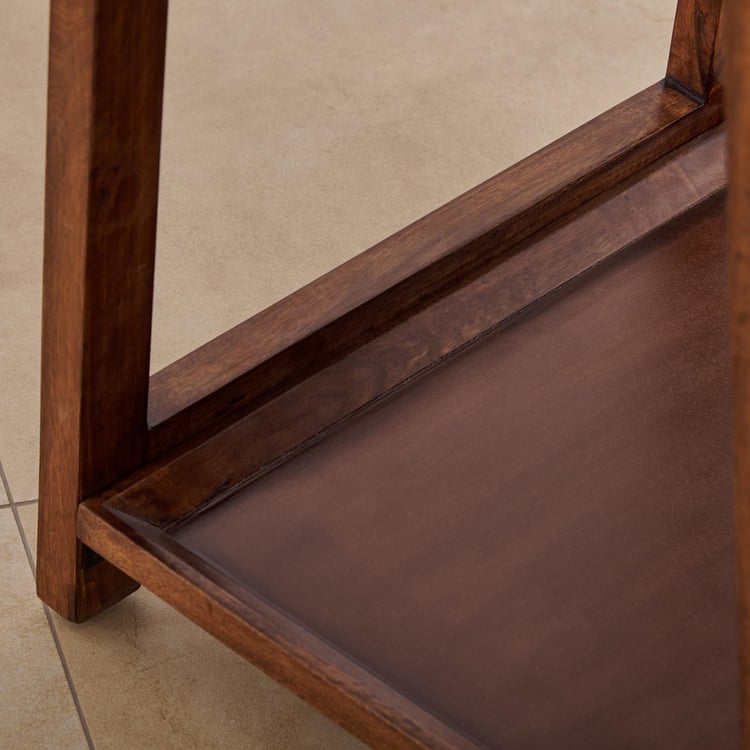 Alberta Mango Wood Storage Mirror - Brown