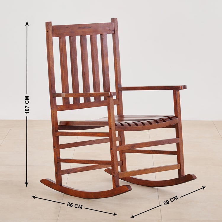 Lupin Mango Wood Rocking Chair - Brown