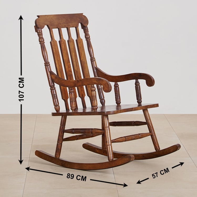 Remus Mango Wood Rocking Chair - Brown