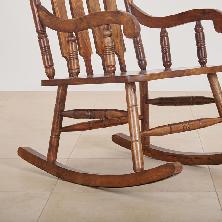 Remus Mango Wood Rocking Chair - Brown