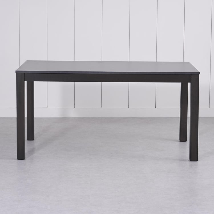 Helios Hazel Solid Wood 6-Seater Dining Table - Black