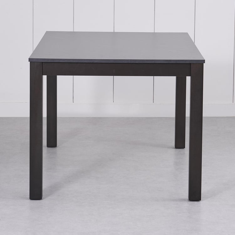 Helios Hazel Solid Wood 6-Seater Dining Table - Black