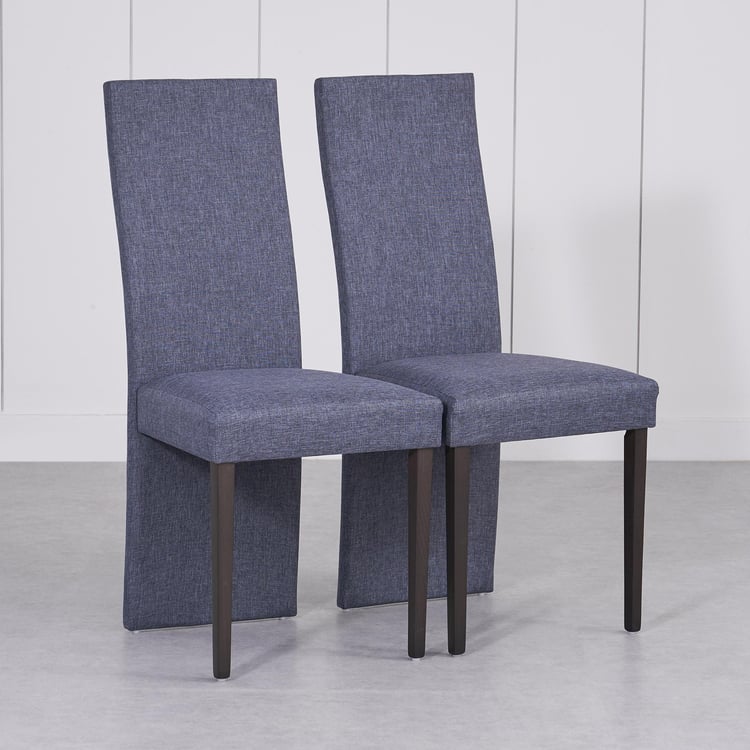 Helios Hazel Set of 2 Fabric Dining Chairs - Grey