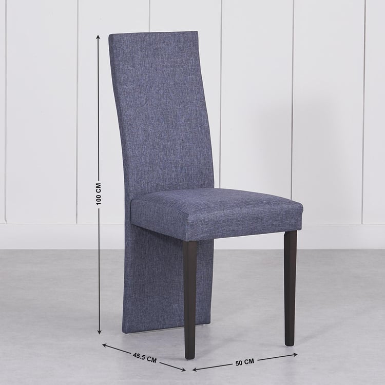 Helios Hazel Set of 2 Fabric Dining Chairs - Grey