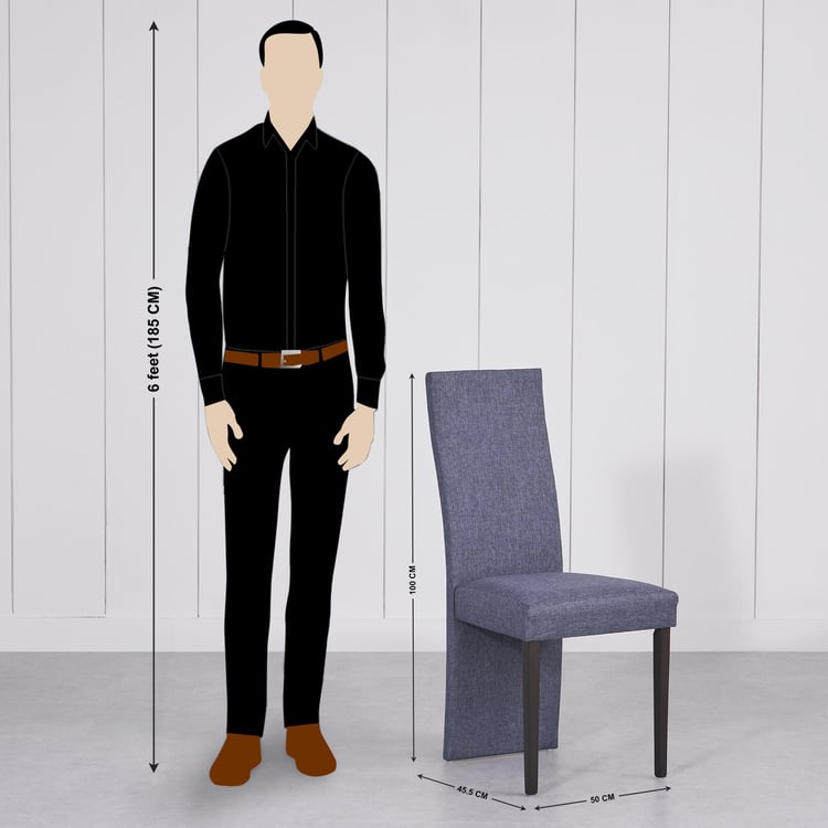 Helios Hazel Set of 2 Fabric Dining Chairs - Grey