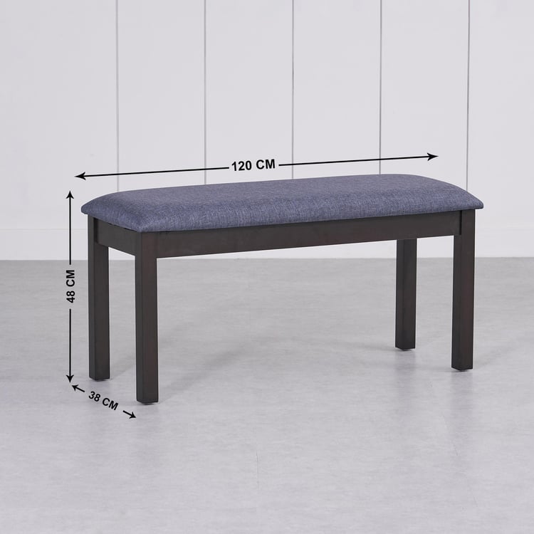 Helios Hazel Fabric Dining Bench - Grey