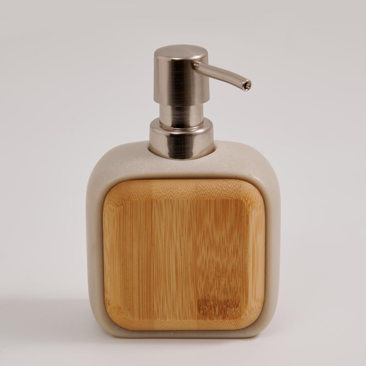 Senegal Ritz Polyresin and Bamboo Soap Dispenser - 240ml