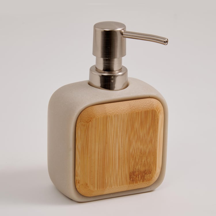 Senegal Ritz Polyresin and Bamboo Soap Dispenser - 240ml