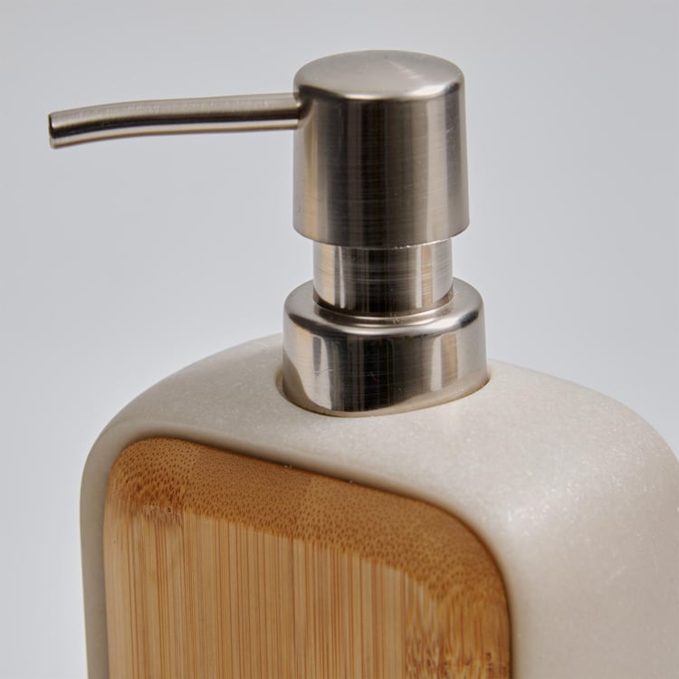 Senegal Ritz Polyresin and Bamboo Soap Dispenser - 240ml