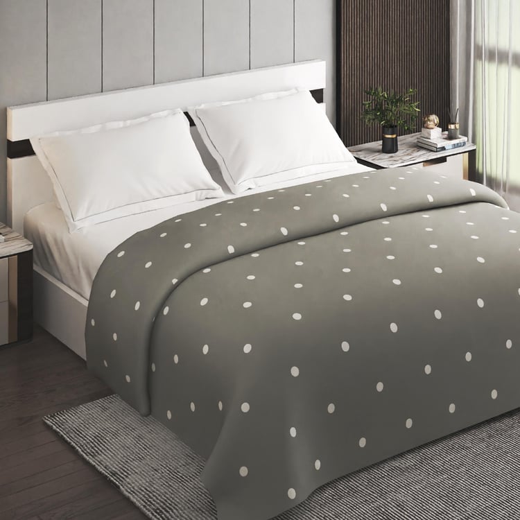 Colour Refresh Cotton Polka Embroidered Double Quilt