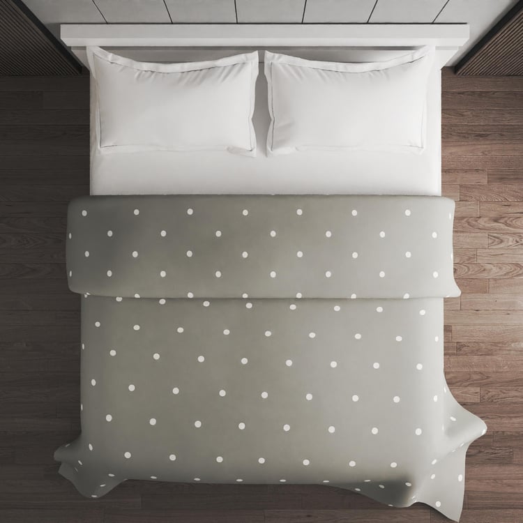 Colour Refresh Cotton Polka Embroidered Double Quilt