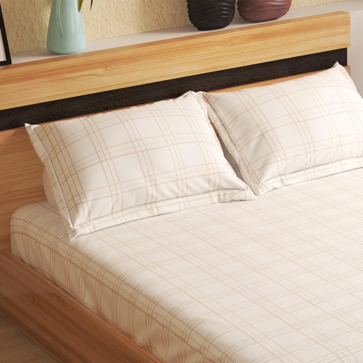 Colour Refresh Cotton 144TC Striped 3Pcs King Fitted Bedsheet Set