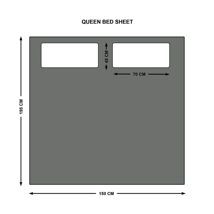 Colour Refresh Cotton 144TC Printed 3Pcs Queen Fitted Bedsheet Set