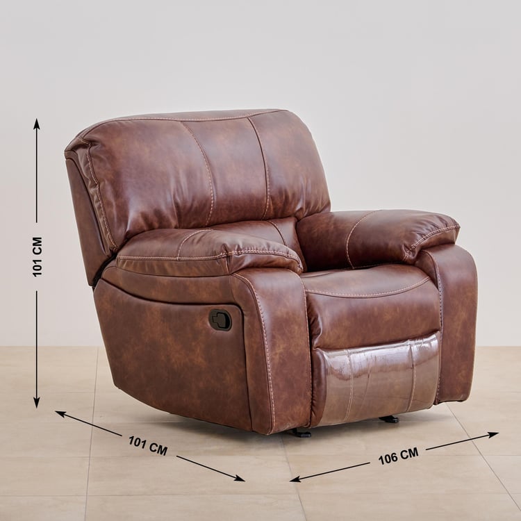 Buy Harvey Nappa 1 Seater Rocking Recliner Brown from Home Centre at just INR 82039.0