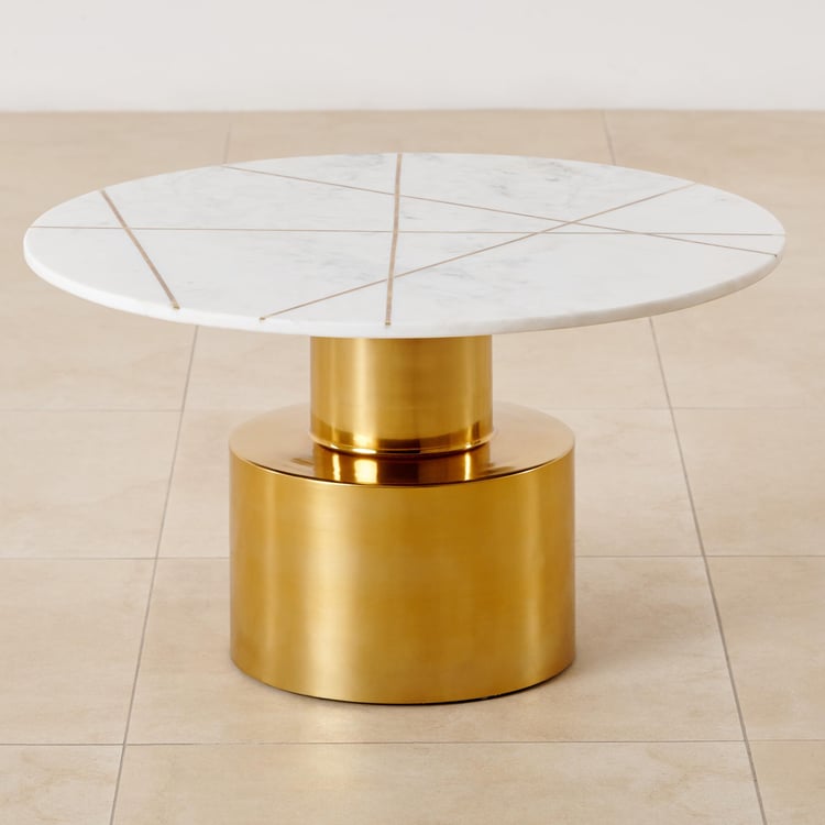 Salisbury NXT Marble Top Coffee Table - Gold