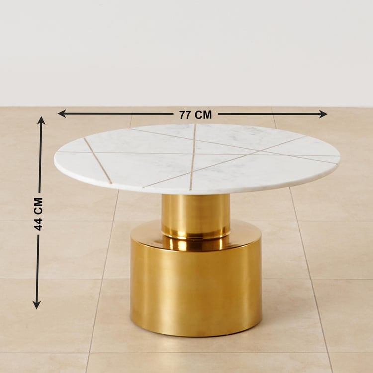 Salisbury NXT Marble Top Coffee Table - Gold