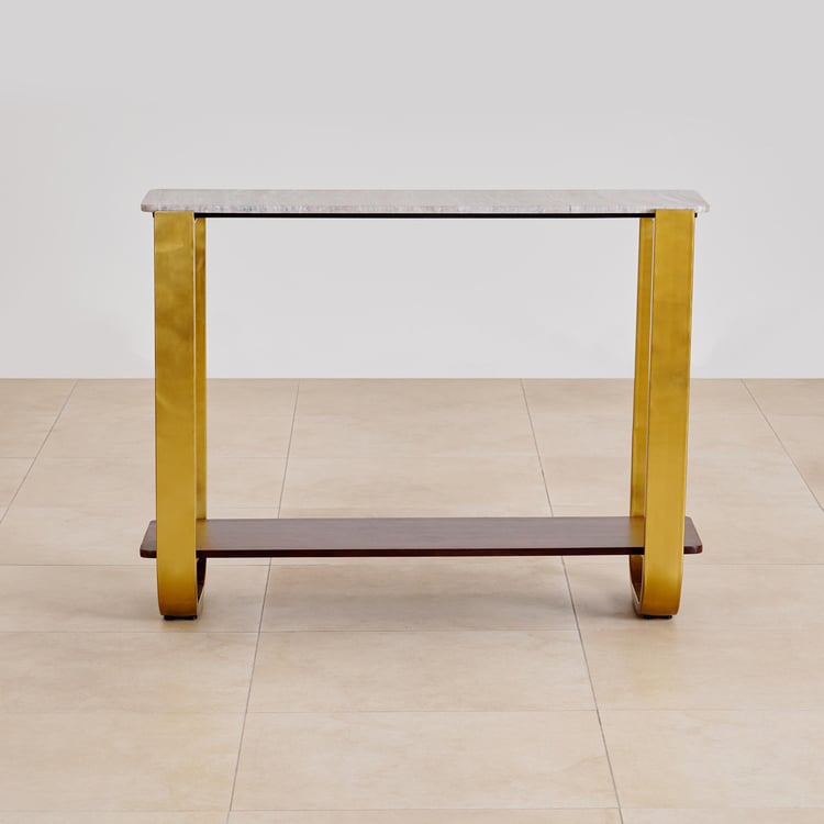 Alexander Marble Top Console Table - Gold