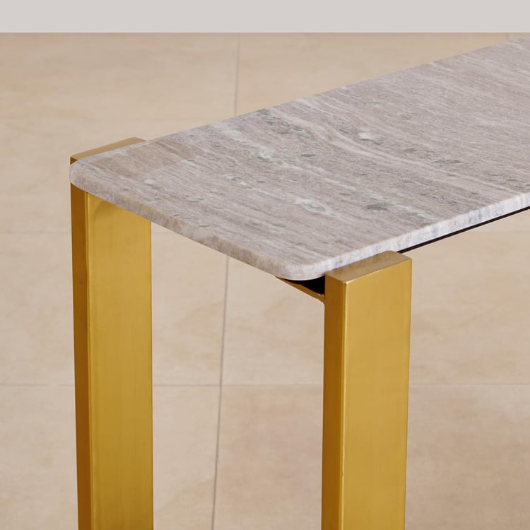 Alexander Marble Top Console Table - Gold