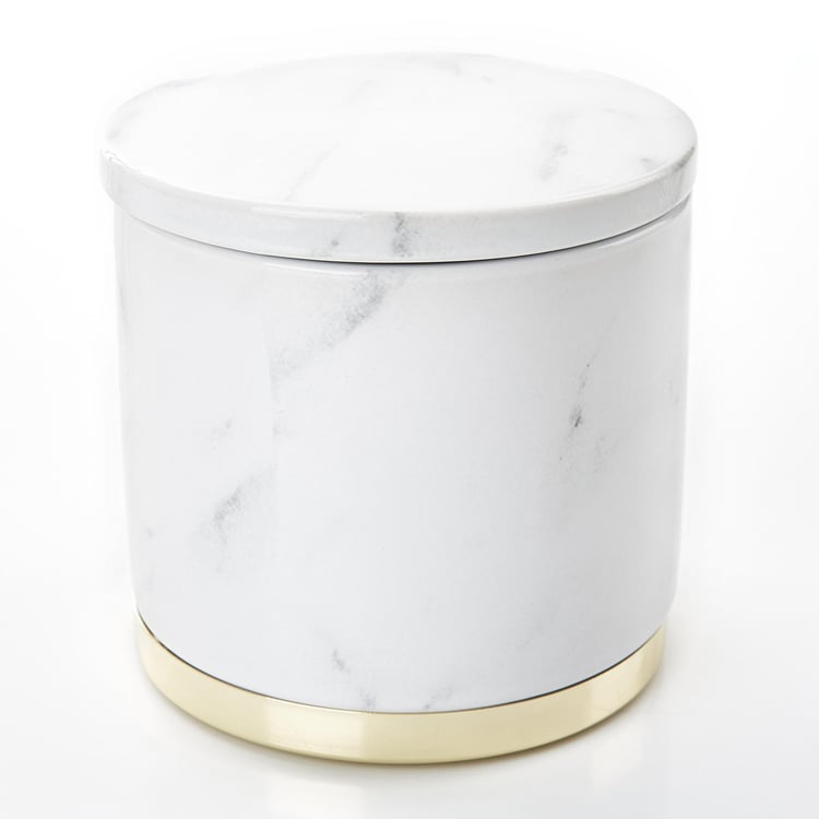 Aubree Dapple Ceramic Cotton Jar with Lid