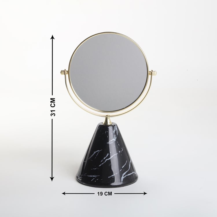 Aubree Dapple Ceramic Rotating Table Top Mirror - 31x19cm