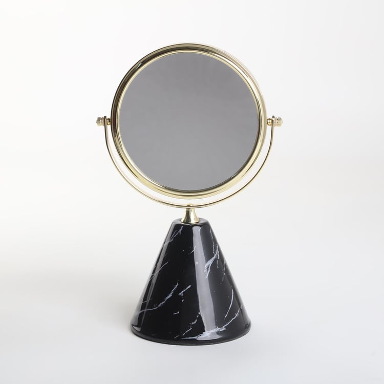 Aubree Dapple Ceramic Rotating Table Top Mirror - 31x19cm