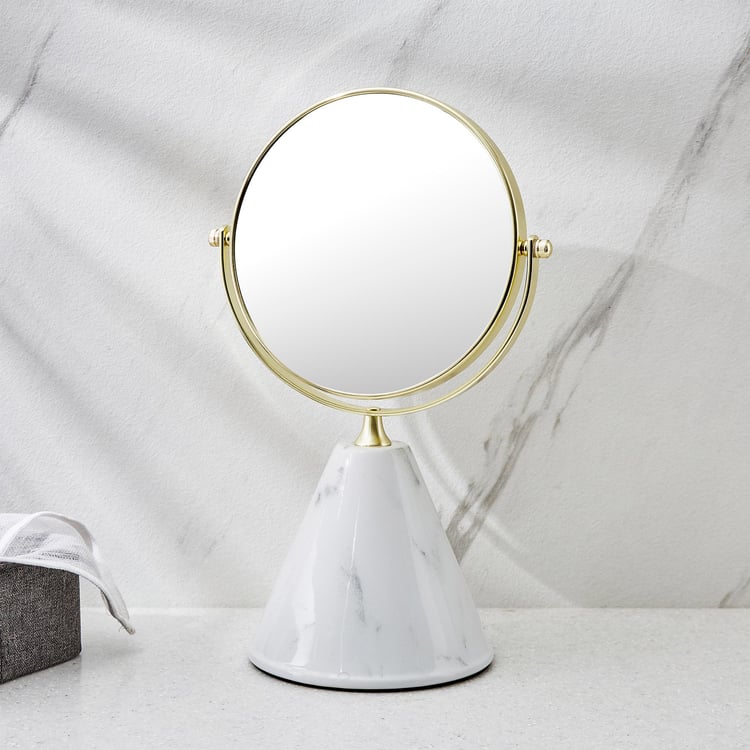 Aubree Ceramic Rotating Tabletop Mirror - 18x32cm