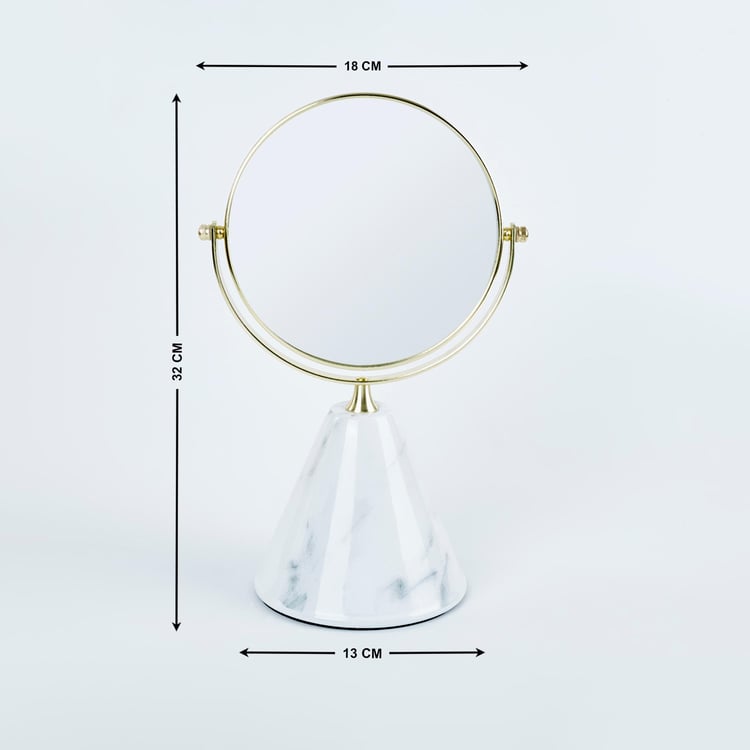 Aubree Ceramic Rotating Tabletop Mirror - 18x32cm