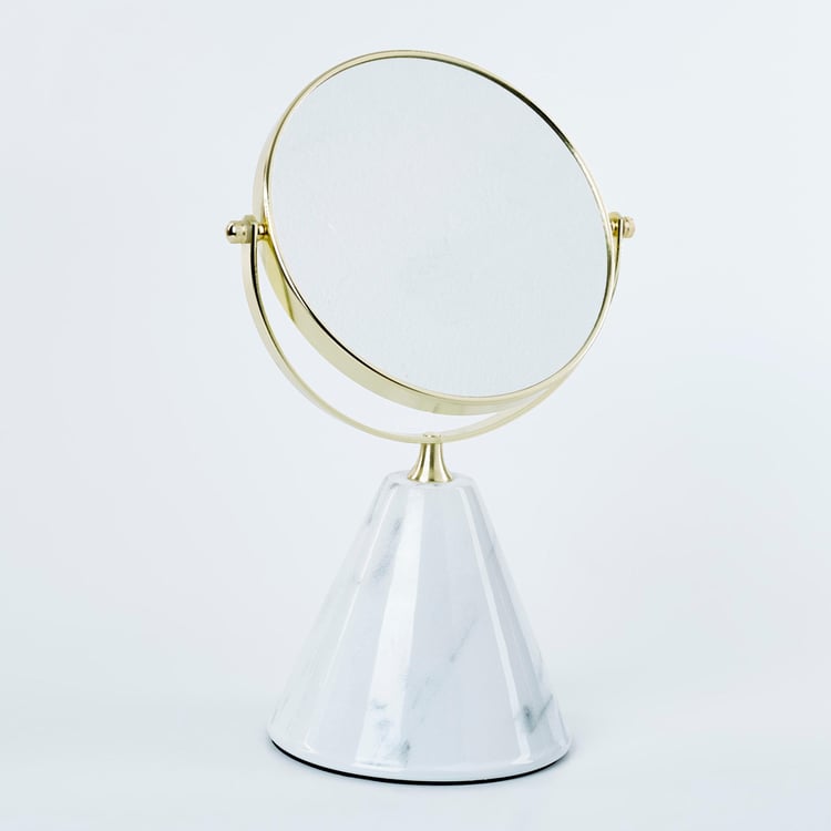 Aubree Ceramic Rotating Tabletop Mirror - 18x32cm