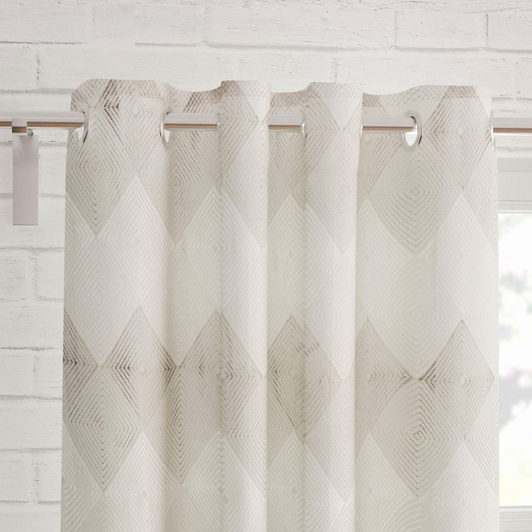 Crystal Set of 2 Embroidered Sheer Door Curtains