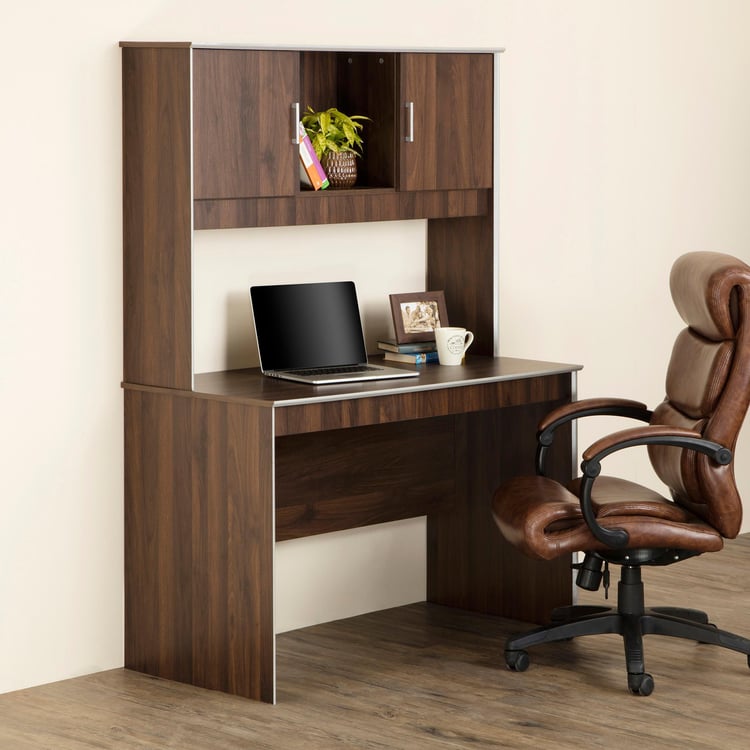 Lewis Study Table with Storage - Brown