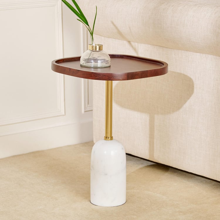 May Mango Wood Accent Table - Brown