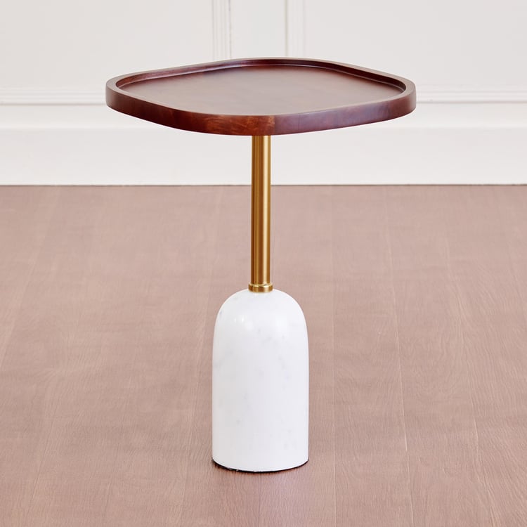 May Mango Wood Accent Table - Brown