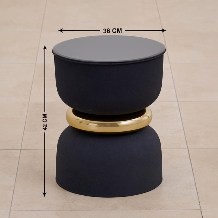 Peter Glass Top Accent Table - Black