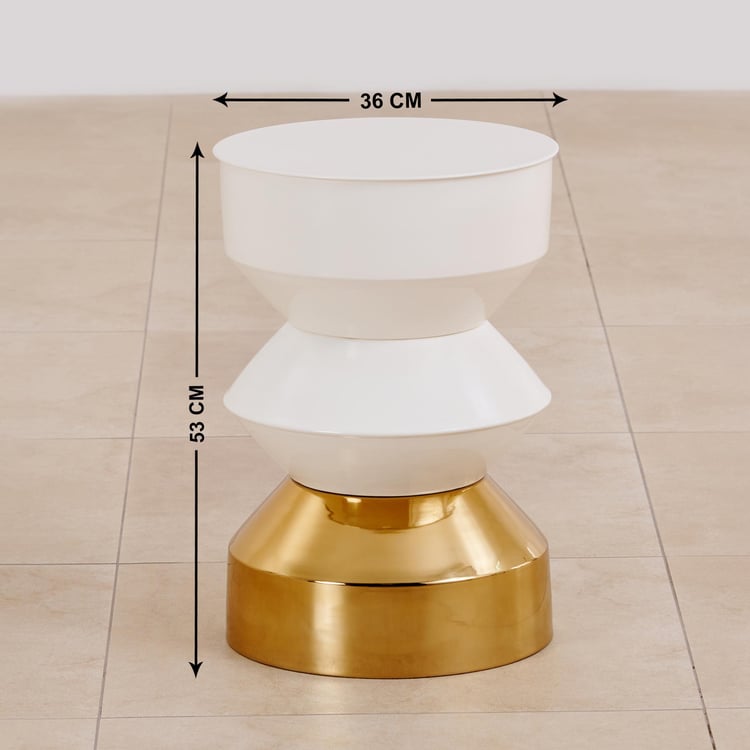 Robert Metal Accent Table - White and Gold