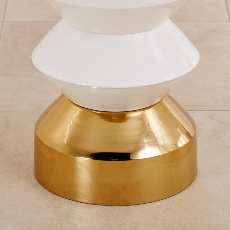 Robert Metal Accent Table - White and Gold