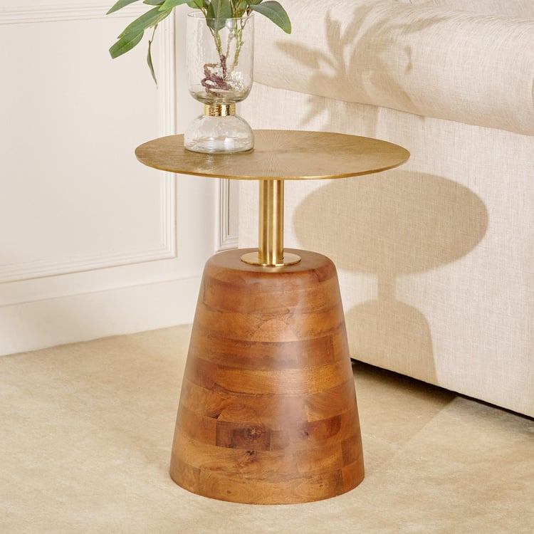 Ronaldo Mango Wood Accent Table - Brown