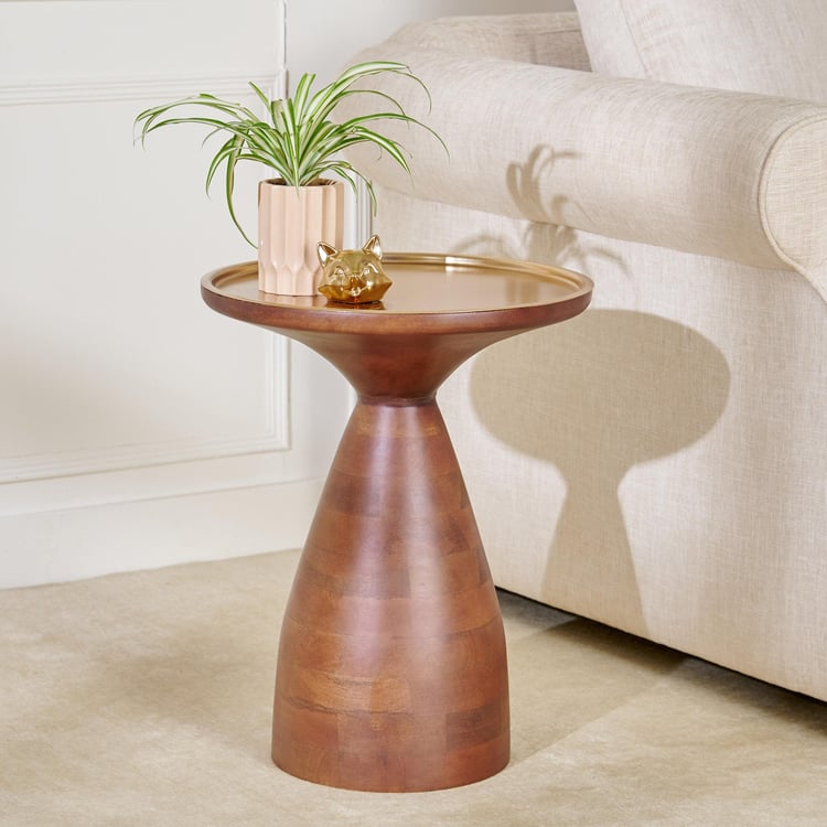 Susan Mango Wood End Table - Brown