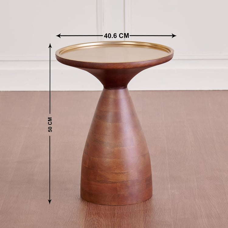 Susan Mango Wood End Table - Brown